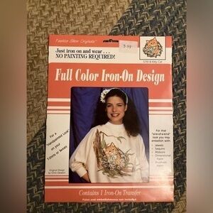 Plaid Iron on Transfer Vintage Kitty Cat Design "Hand-painted look" 8 x 10 VTG